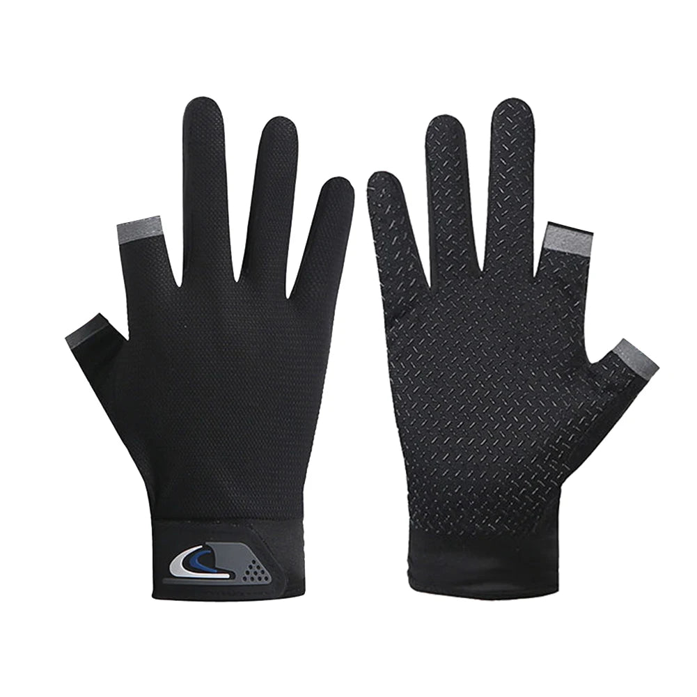 1 Pair Protective Fishing Gloves 2 Cut Fingers