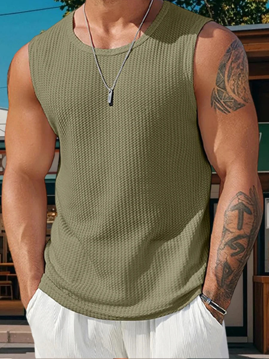 Men s Ribbed Knit Tank Tops