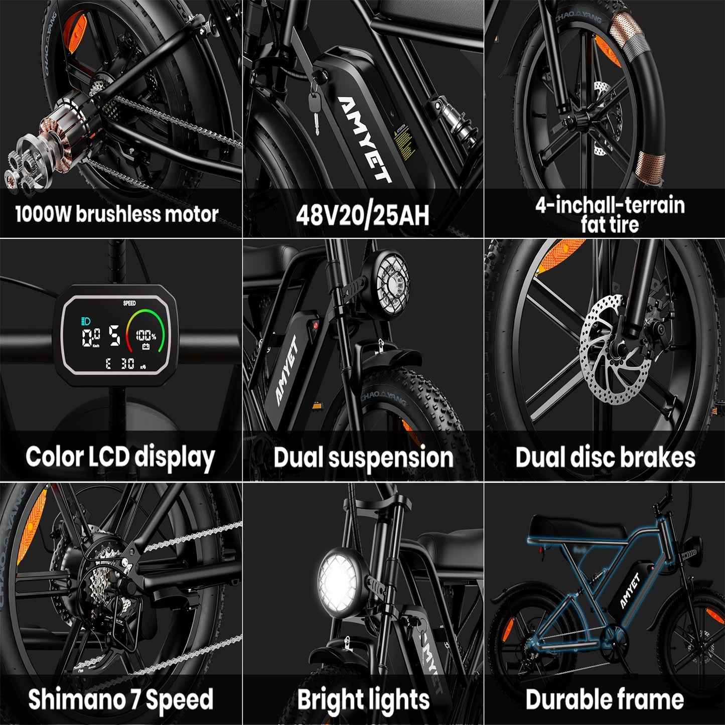 Adults Electric Bike Mountain Moped For Men