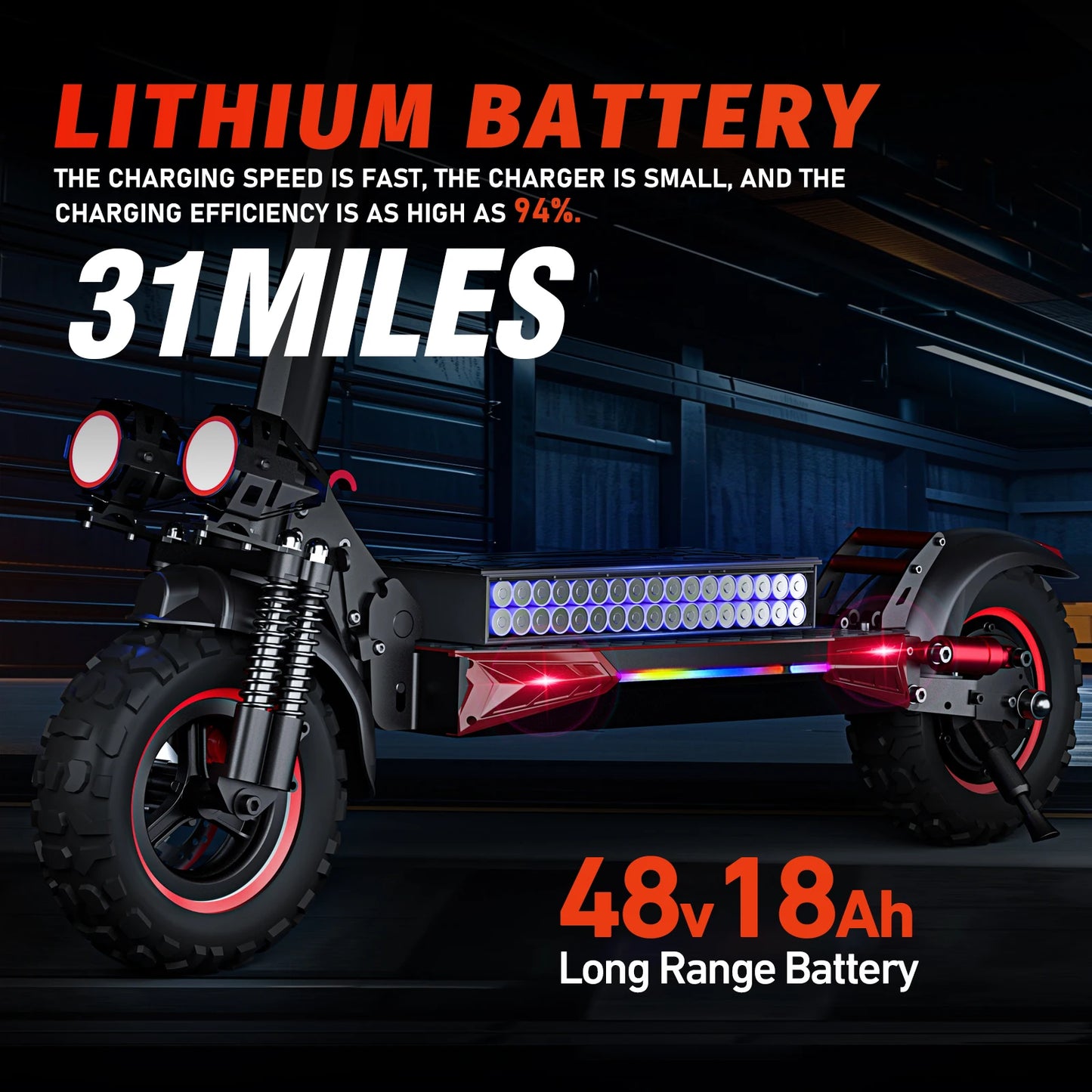 E-Scooter Foldable Waterproof Adult Electric "off-road tires