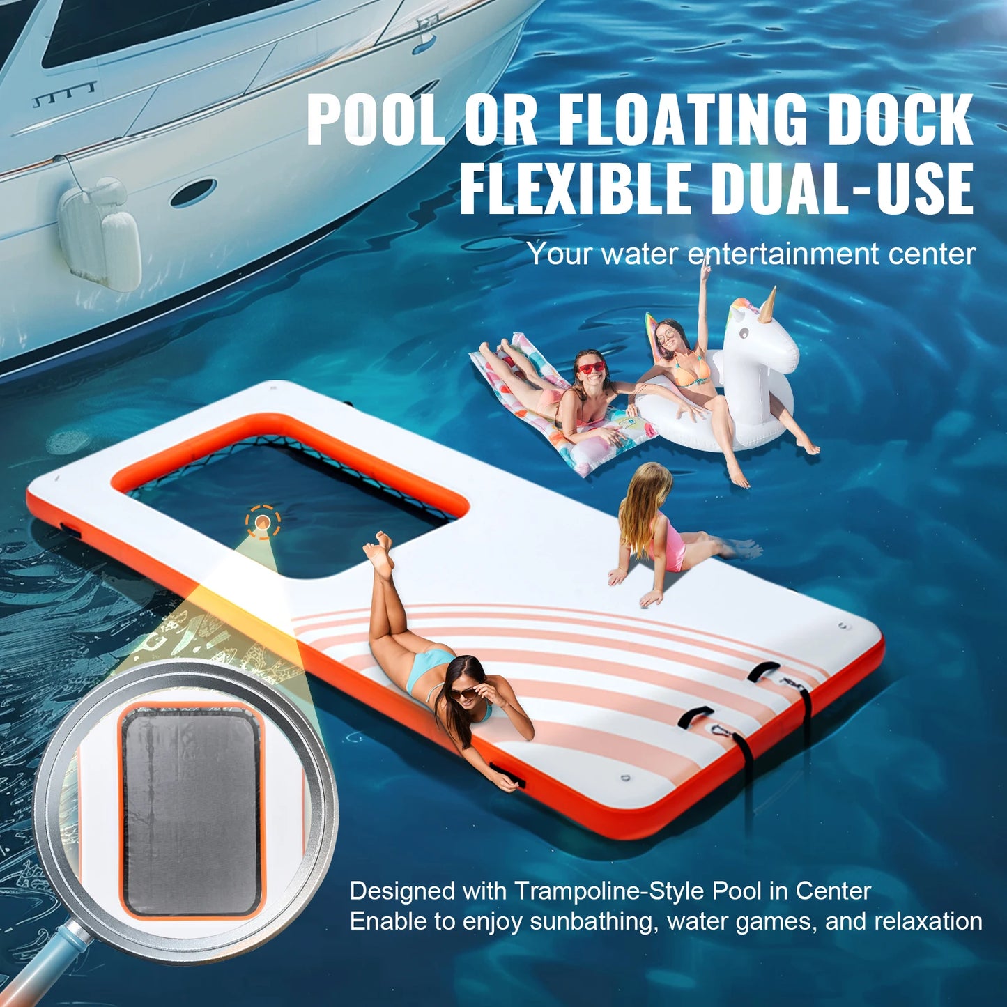 Inflatable Floating Dock Inflatable Dock Platform Non-Slip