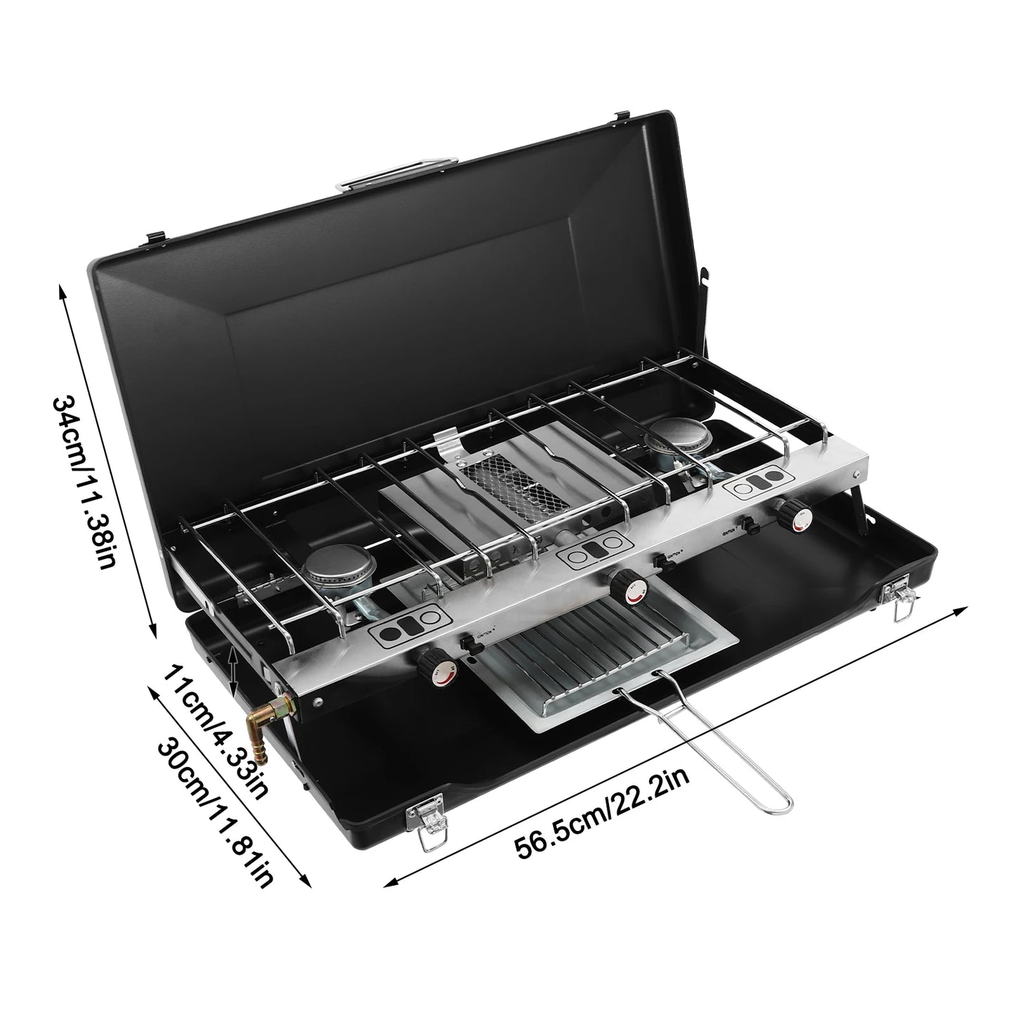 Campfire Grill with 3 Burners, High-Power Burner