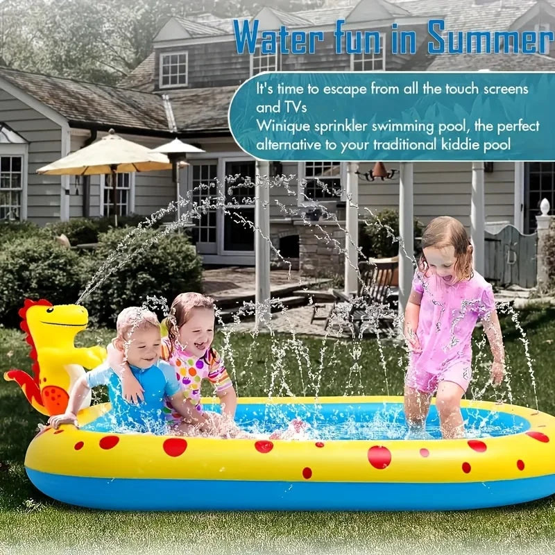 dinosaur inflatable children's fountain - made with sprinkler