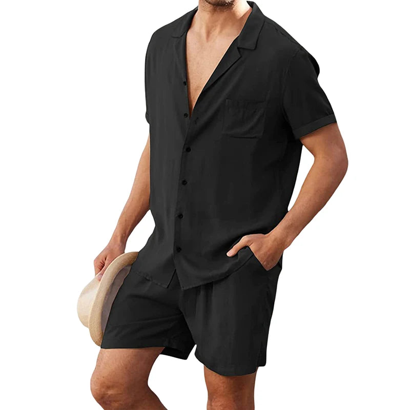 Men s Casual Two Piece Linen Outfit