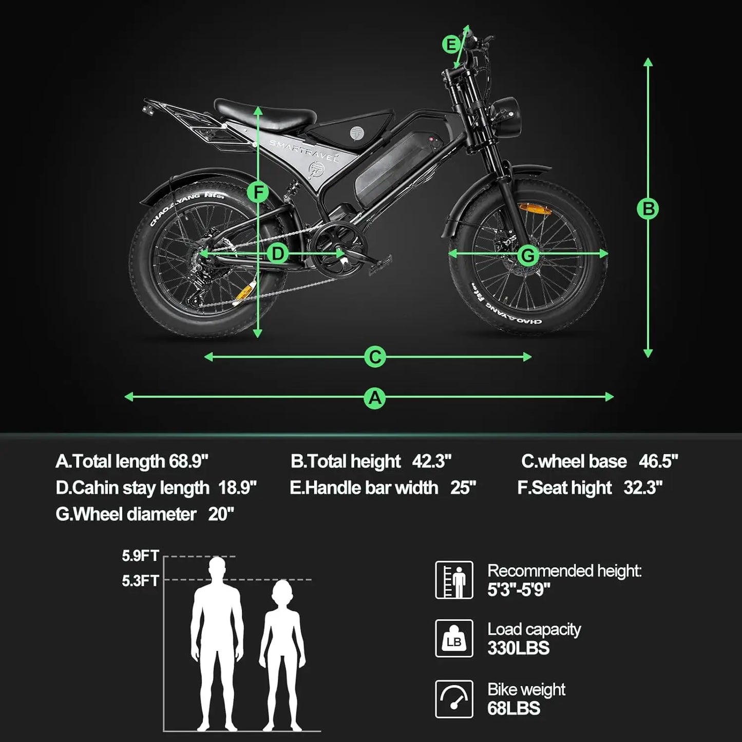 Electric Bike 20 inch Fat Tire Mountain Off-road