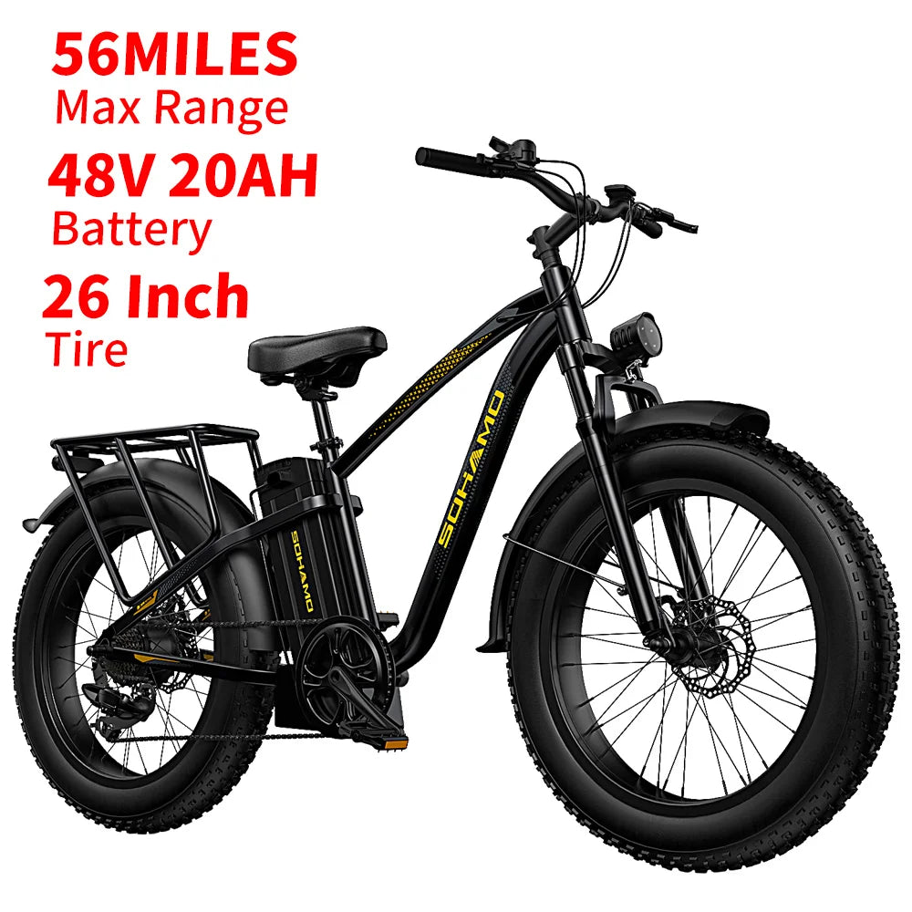Mountain E-Bicycle With LCD Display 26''Fat Tire