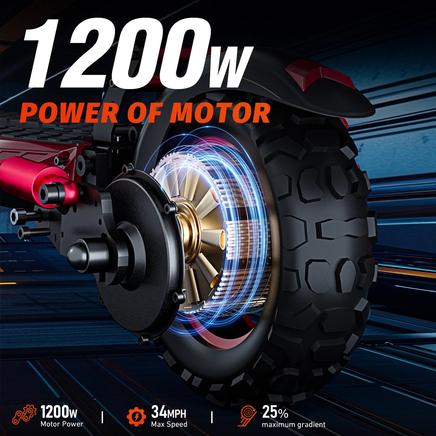 E-Scooter Foldable Waterproof Adult Electric "off-road tires