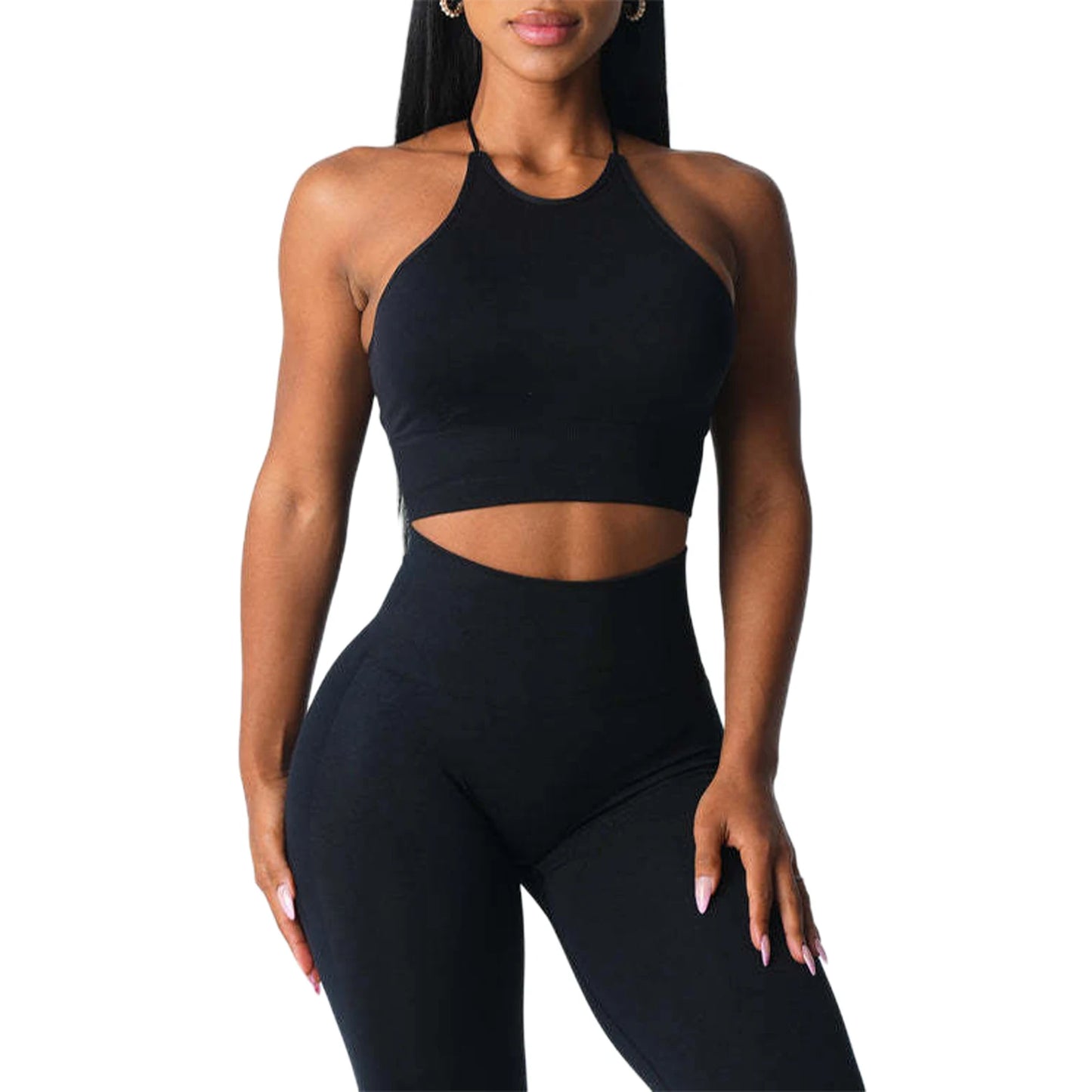 Women s Seamless Sports Bra Solid Color Sleeveless Yoga