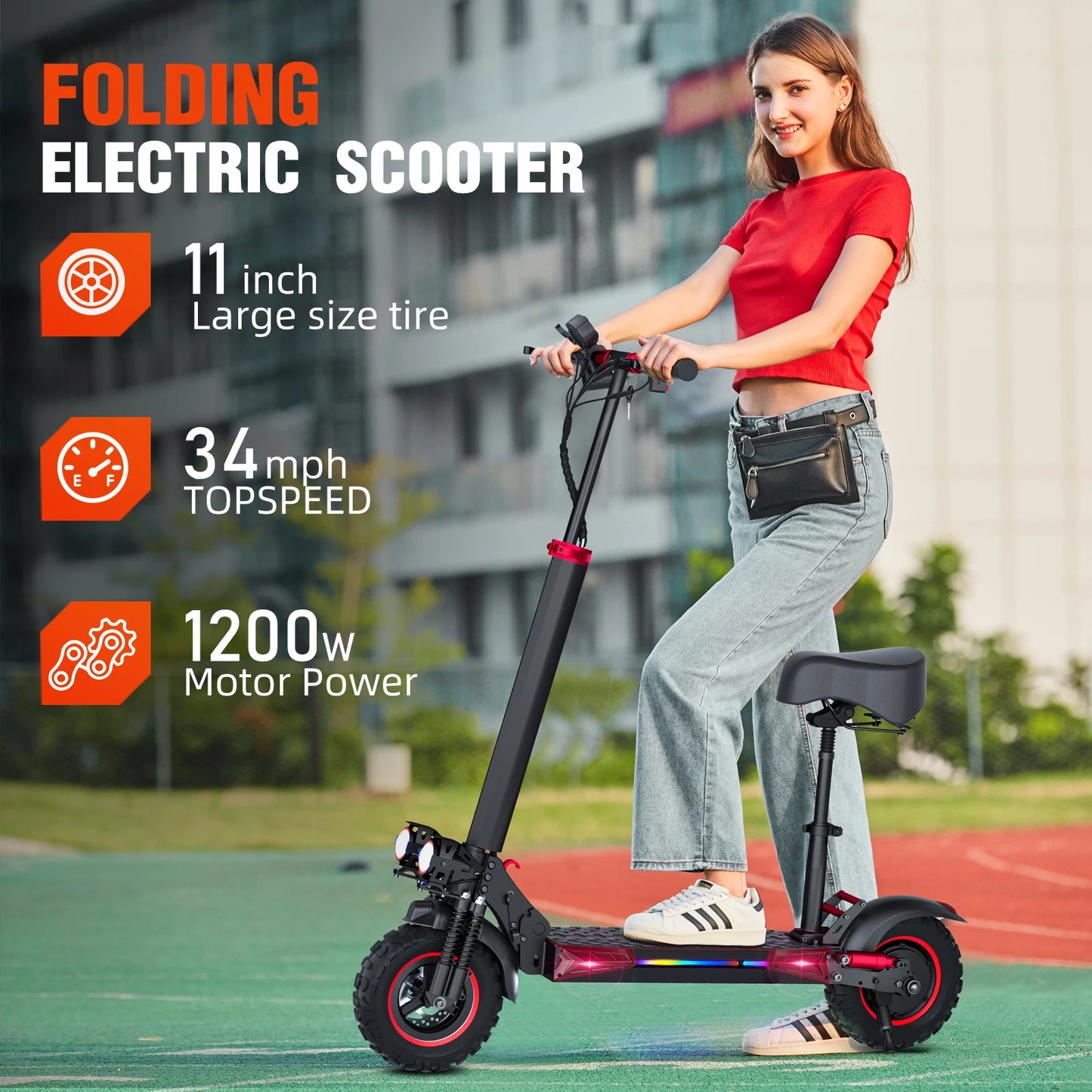 E-Scooter Foldable Waterproof Adult Electric "off-road tires