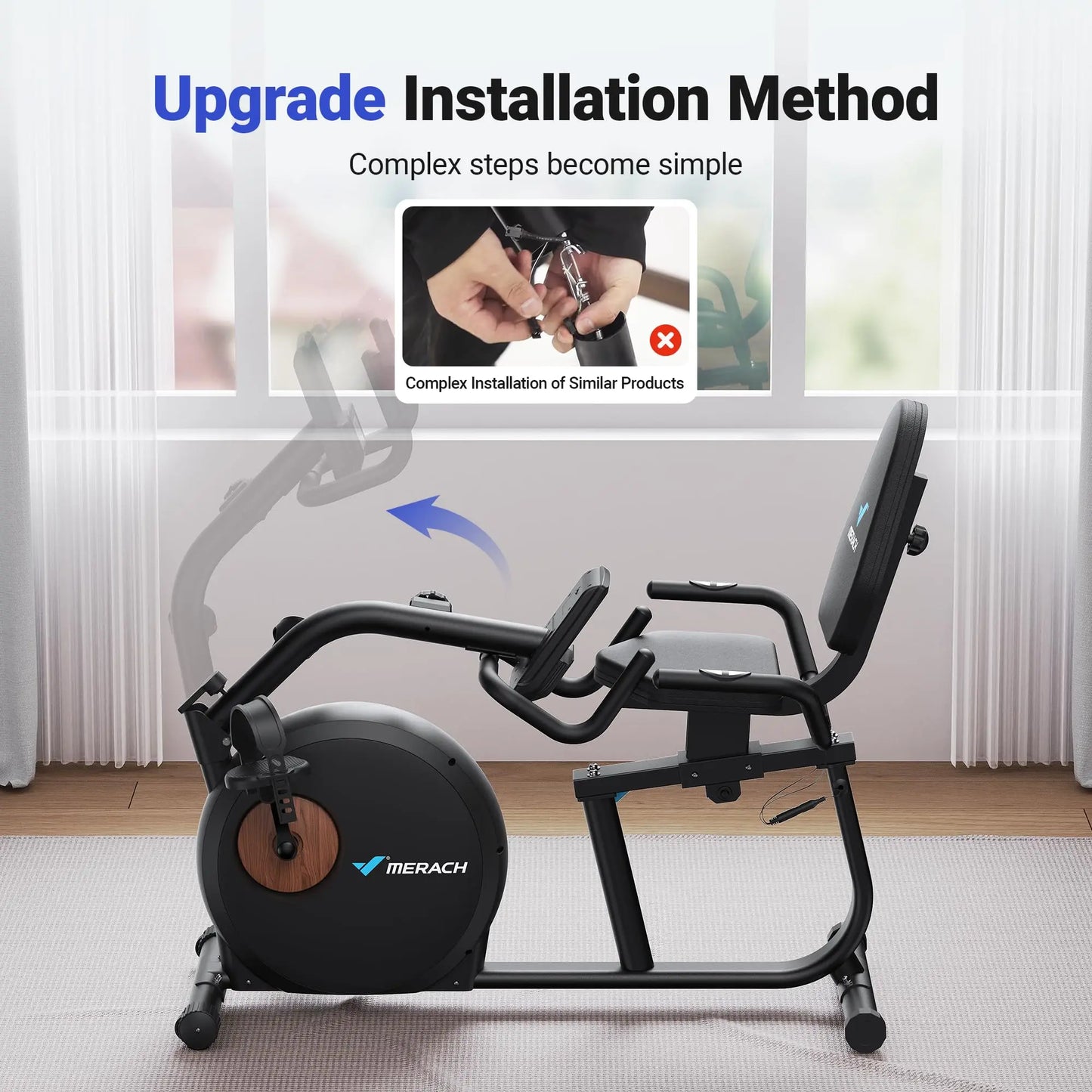 Exercise Bike Home Upgraded Durable Magnetic Stationary Recumbent