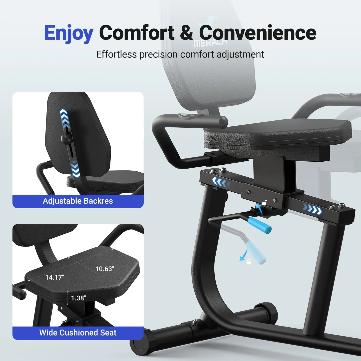 Exercise Bike Home Upgraded Durable Magnetic Stationary Recumbent