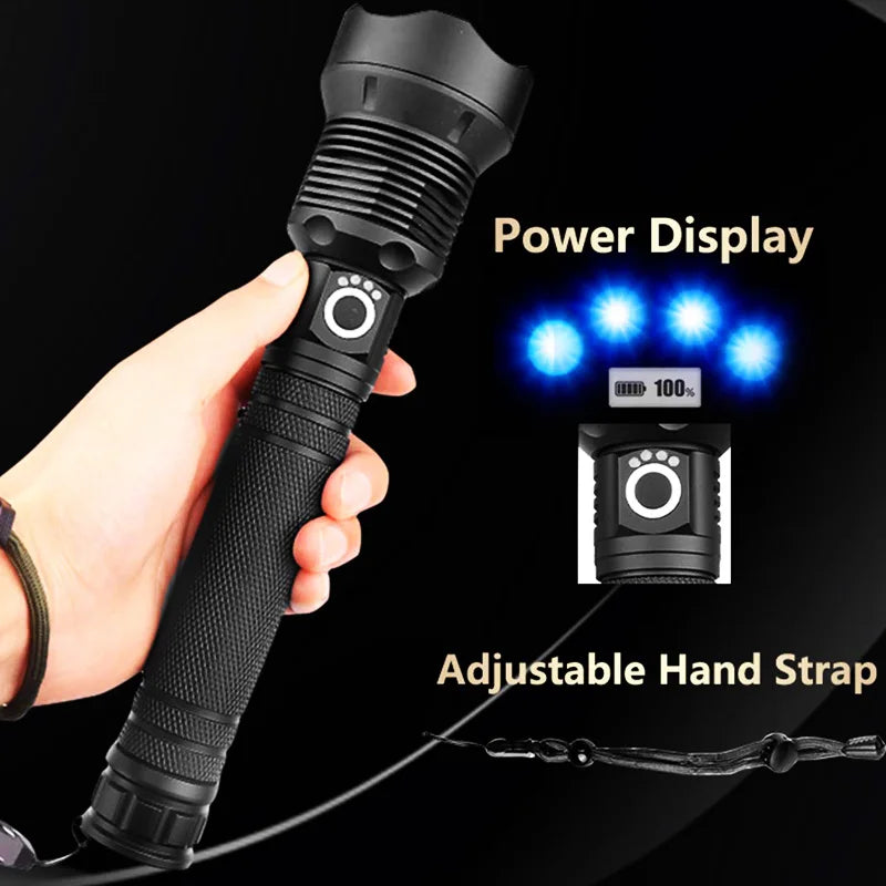 LED Tactical Flashlight XHP70.2 Super Bright