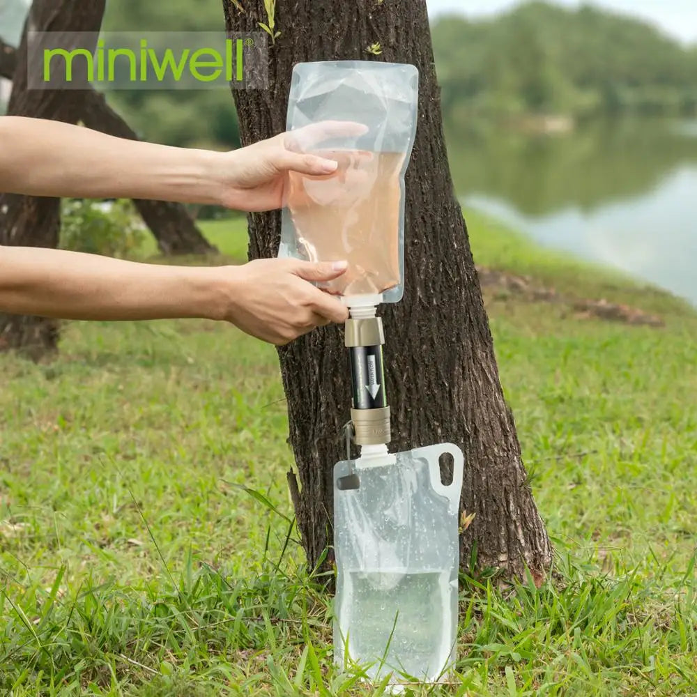 Portable Outdoor Water Filter Survival Kit with Bag