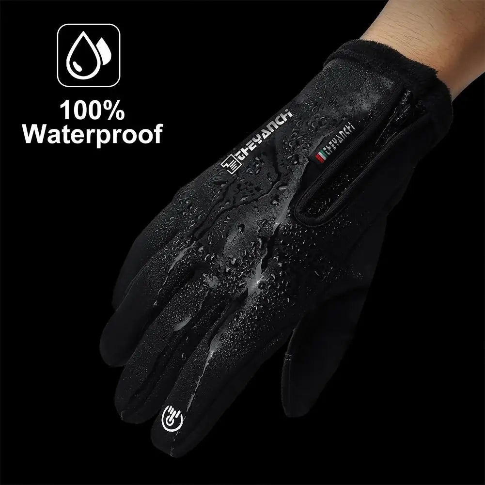 Cycling gloves Anti-skid Unisex winter zipper - Outdoor Hobbies and Adventures