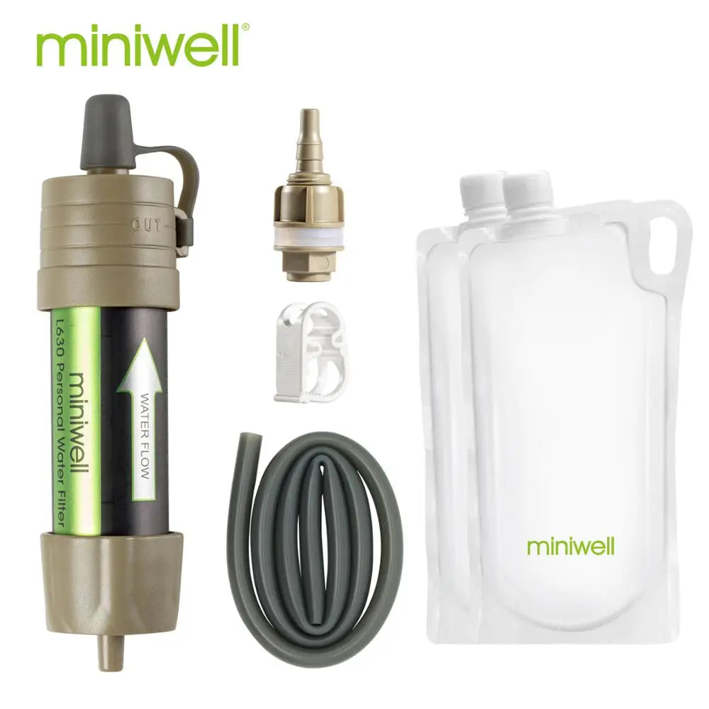 Portable Outdoor Water Filter Survival Kit with Bag