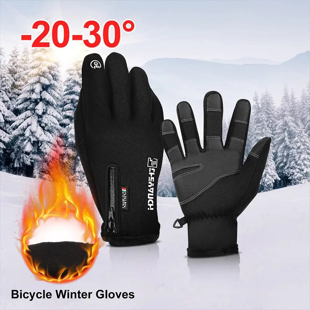 Cycling gloves Anti-skid Unisex winter zipper - Outdoor Hobbies and Adventures