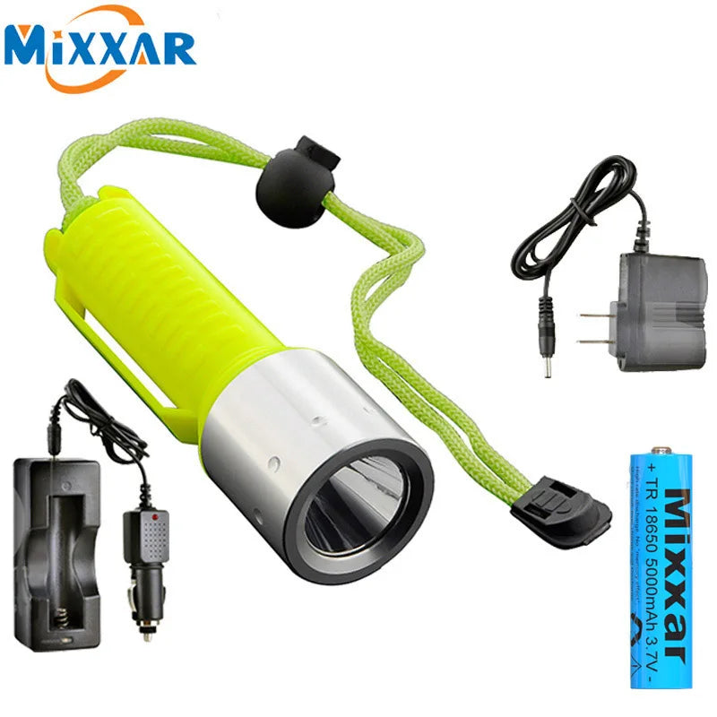 LED Diving Flashlight  Lantern Lamp Rechargeable