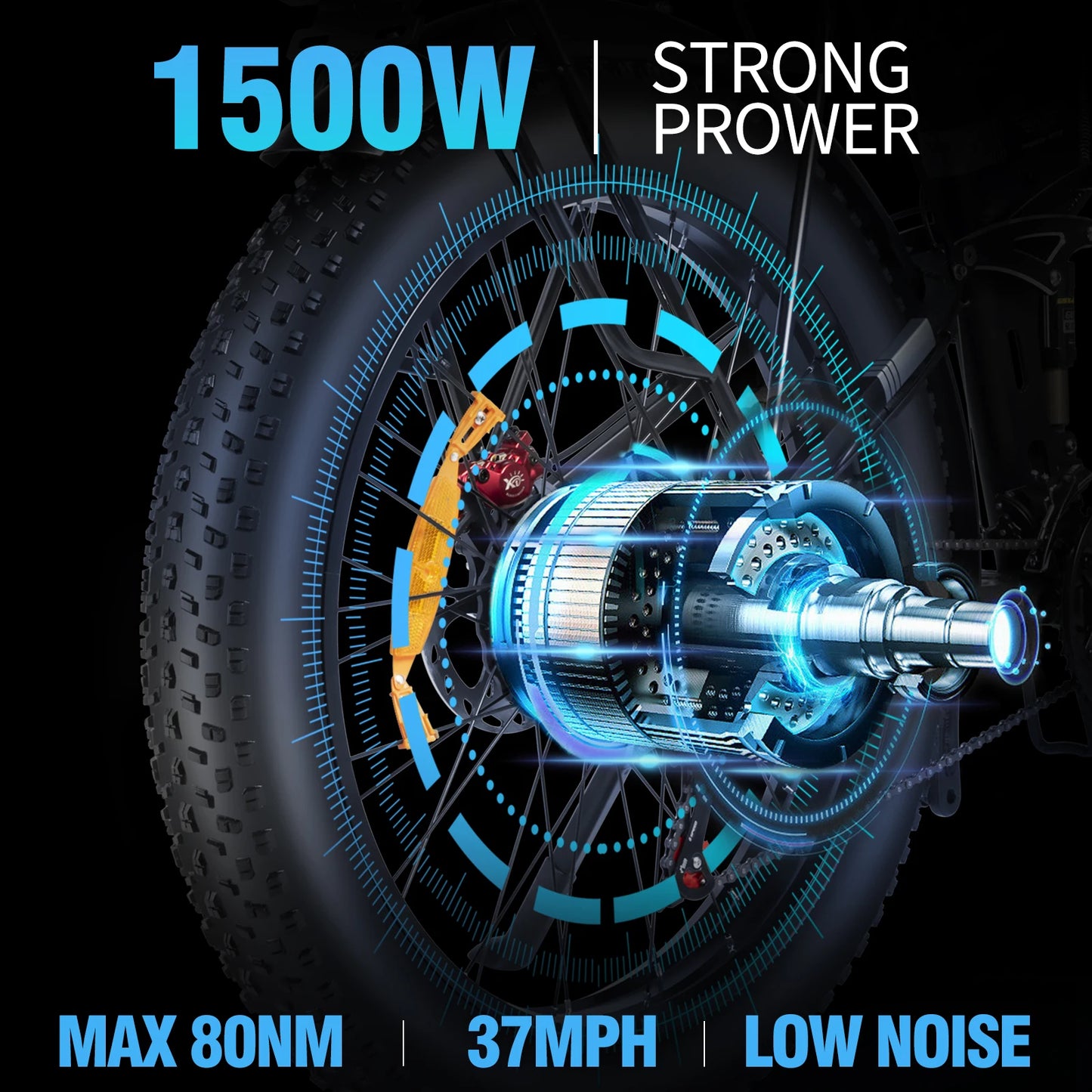 37MPH Ebike with 21-Speed Gears - Beach Mountain Snow