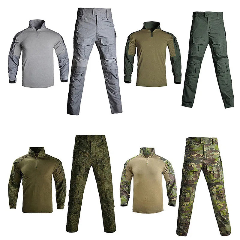 Long Sleeved Camouflage Clothes  Tops Pants Hunting Hiking