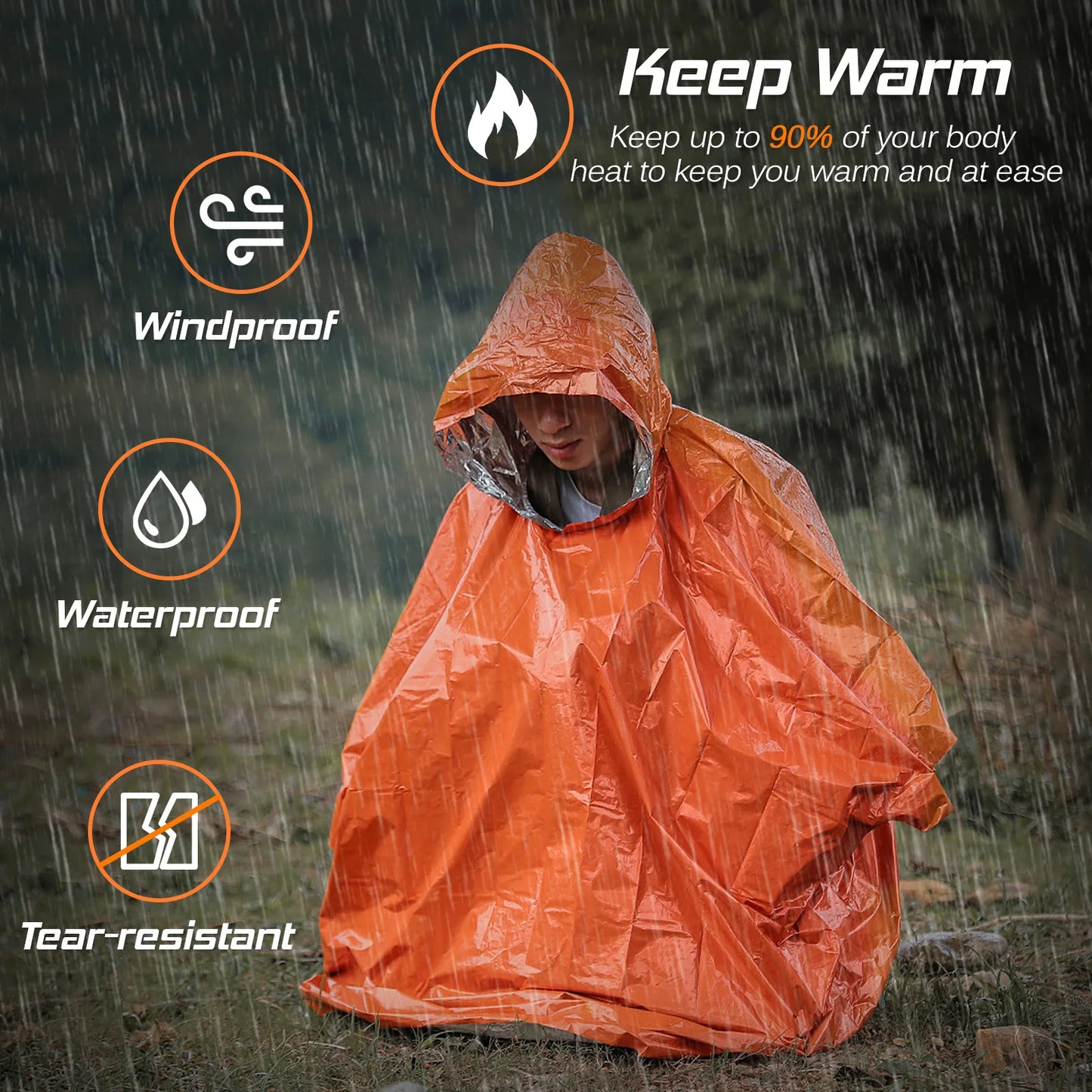 Emergency Rain Poncho Thermal Blanket - Outdoor Hobbies and Adventures