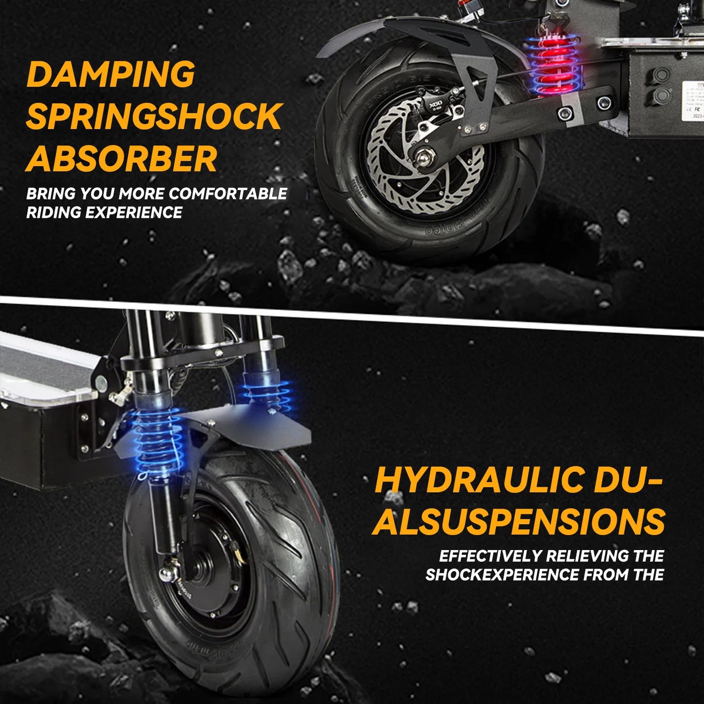 off-road electric scooter, hydraulic shock absorber