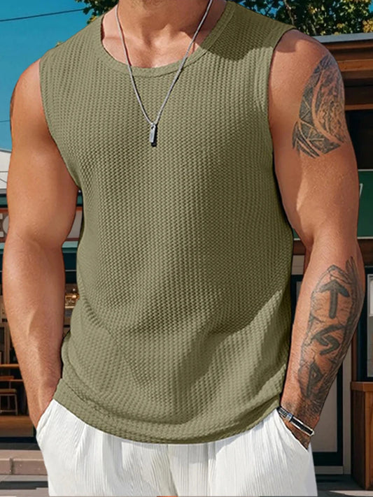 Men s Ribbed Knit Tank Tops