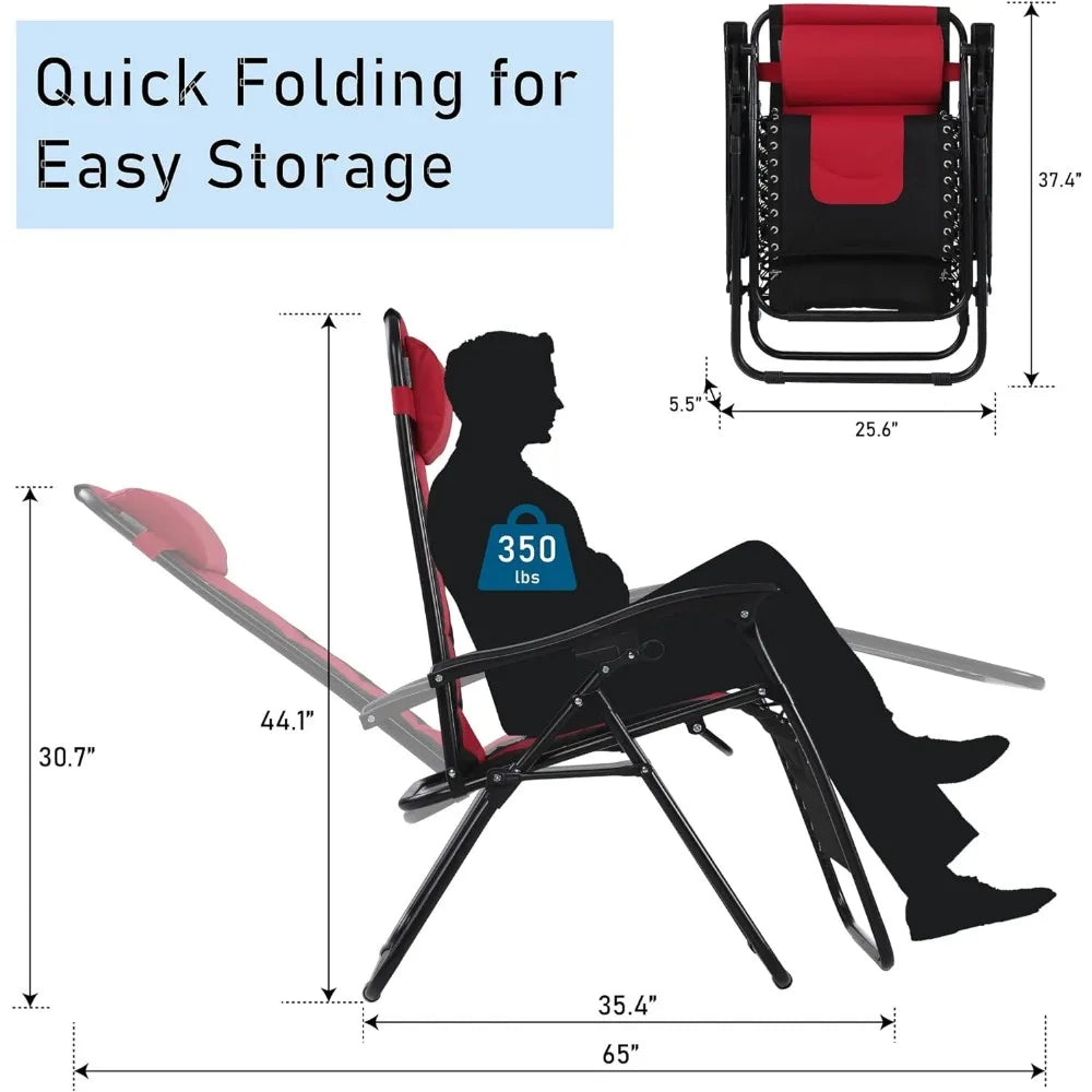 Oversized Padded Zero Gravity Lounge Chair