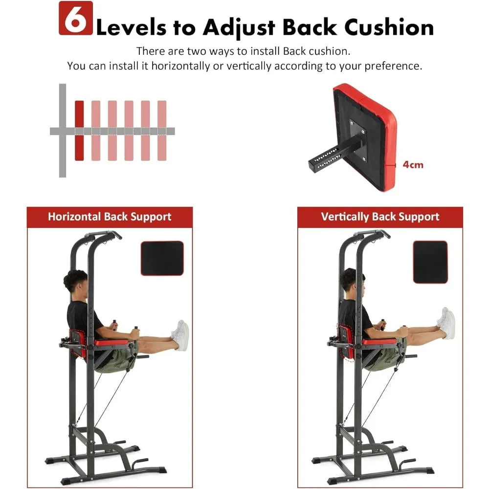 Power Tower Pull Up Workout Dip Station