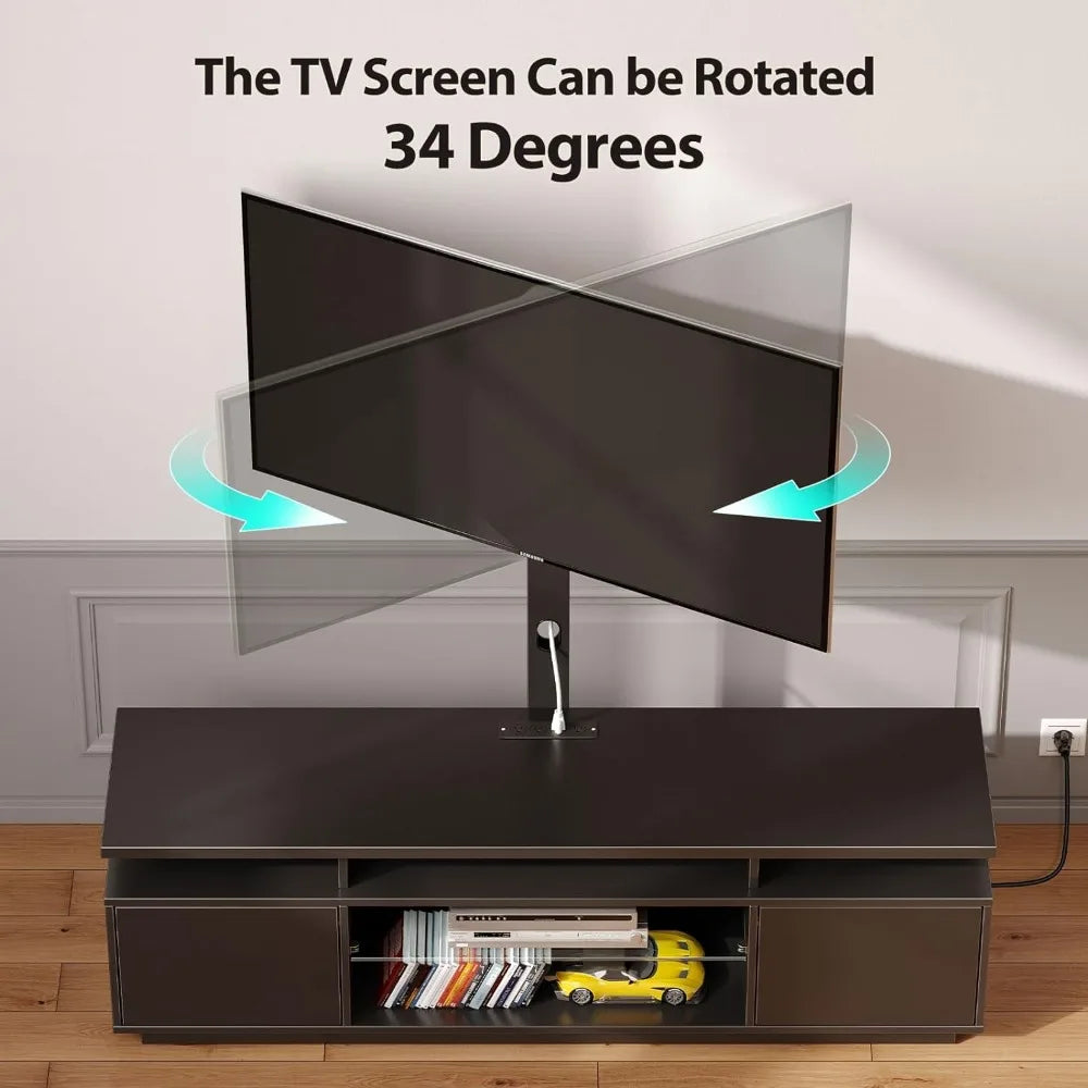 TV Stand with Mount and Power Outlet Swivel