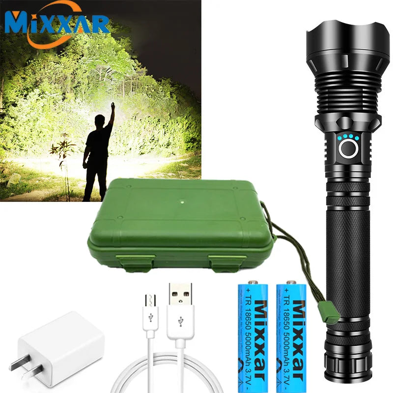 most powerful led flashlight usb Zoom Tactical torch