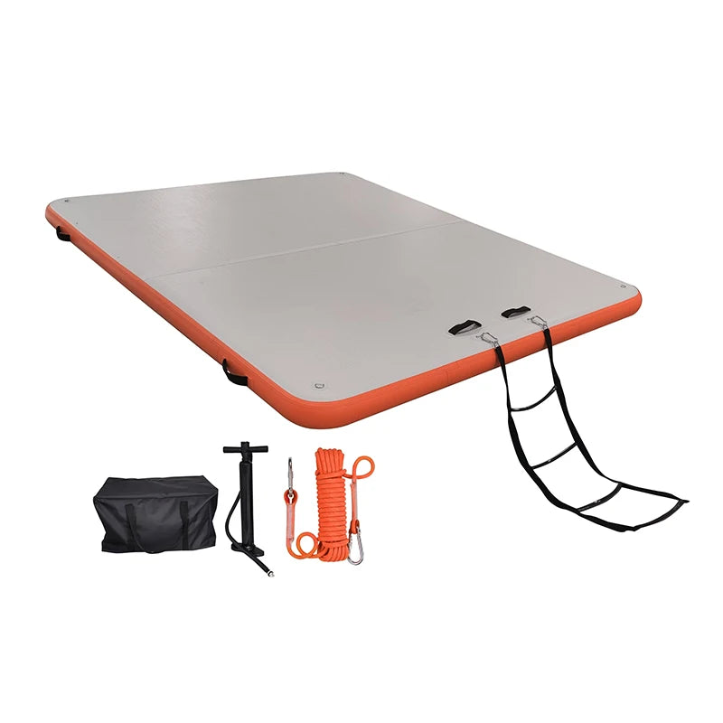 floating pool island swimming dock platform  with ladder