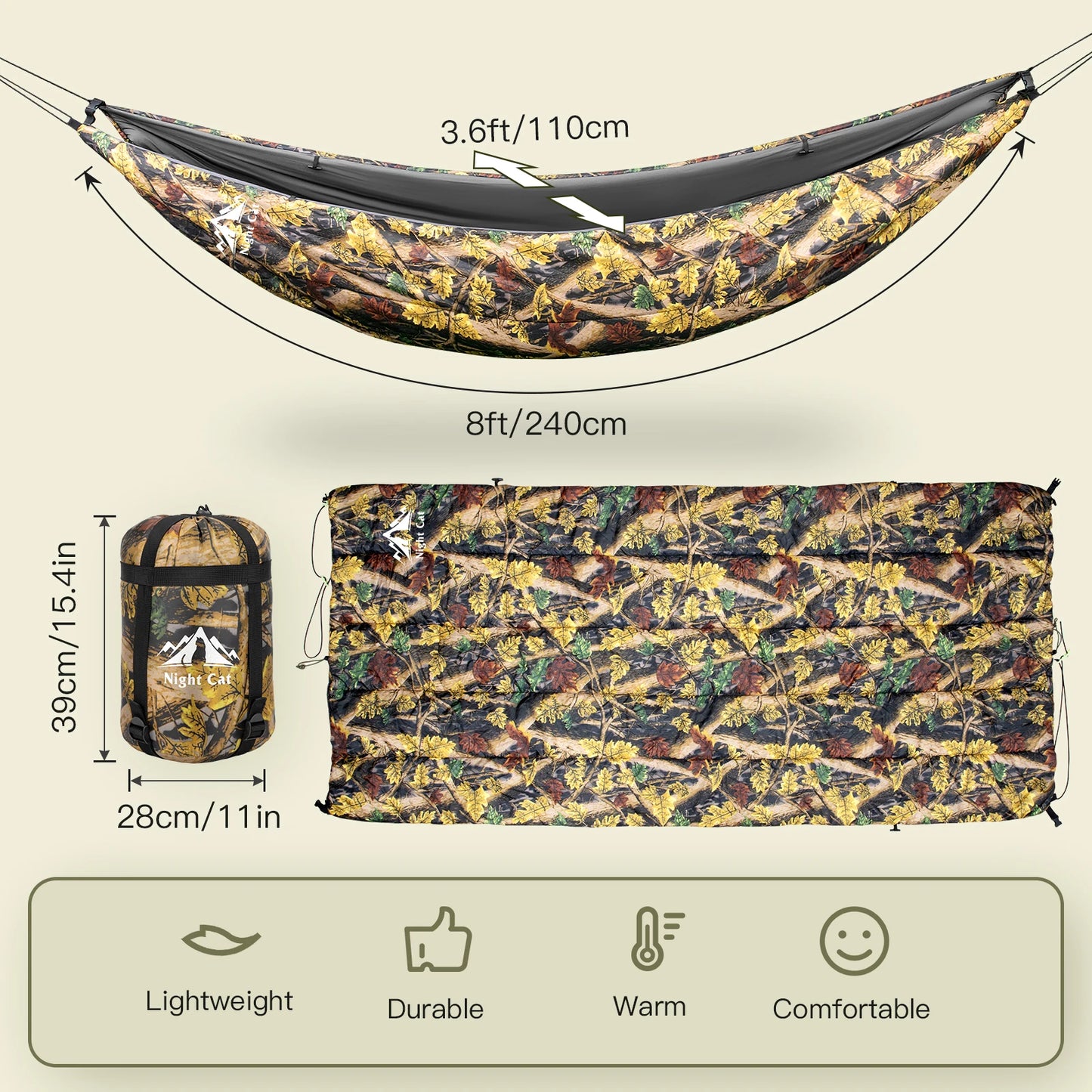 Camping Hammock Underquilt Multifunctional Winter Sleeping