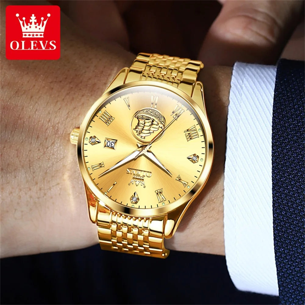 Watch for Men Luxury Brand Real Gold Sailboat