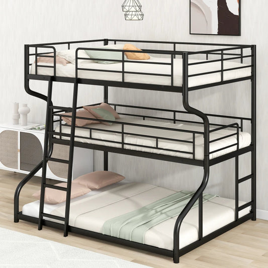 Twin XL over Queen Size bed,Triple Bunk Bed