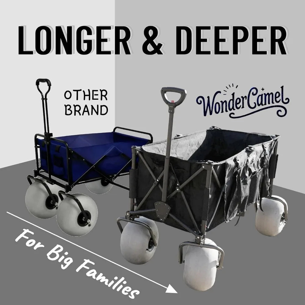 Beach Cart with Balloon Wheels Large Capacity