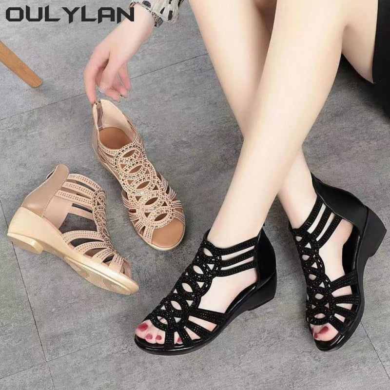 Soft Leather Roman Sandals Women