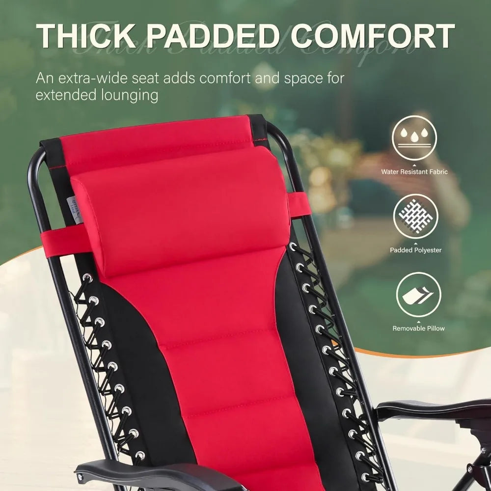 Oversized Padded Zero Gravity Lounge Chair