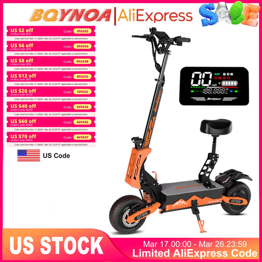 Electric Scooter For Adults With Adjustable Seat 50MPH