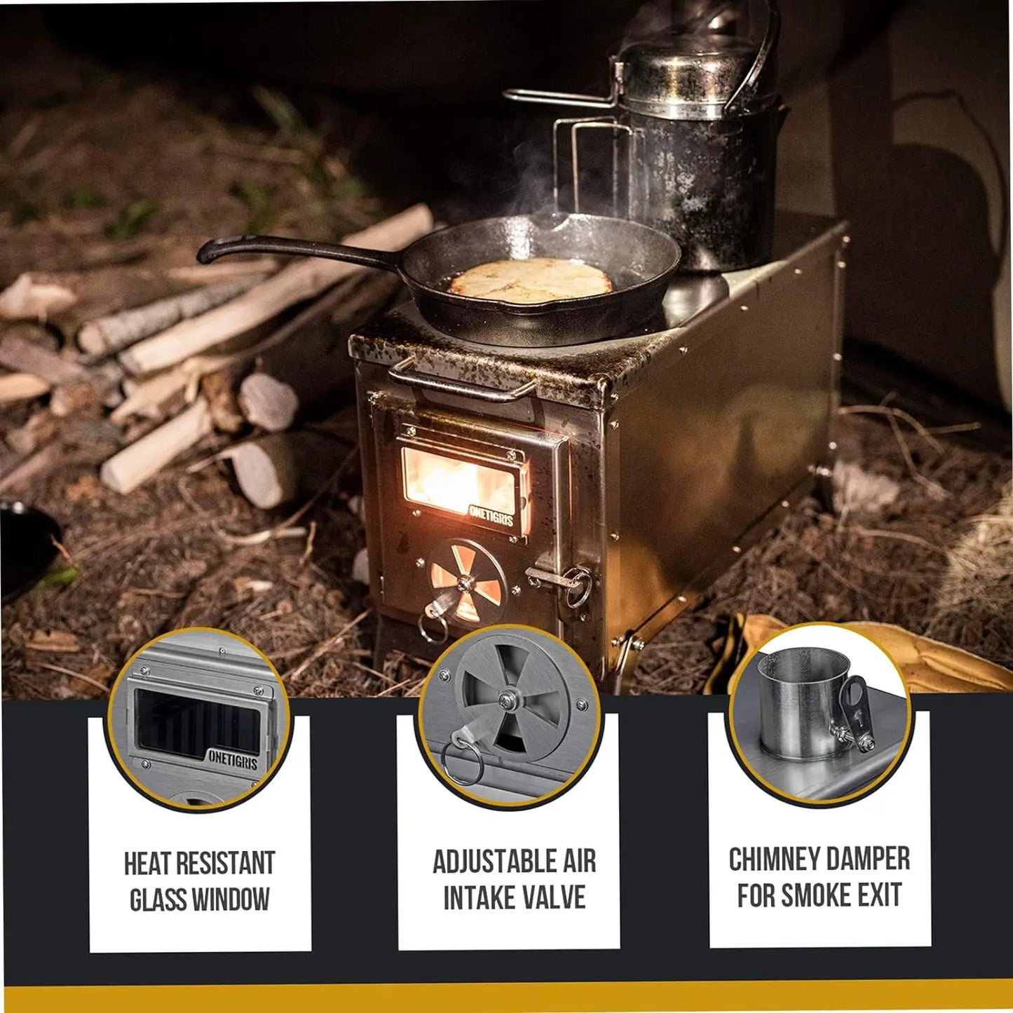 Tent Stove, Portable Wood Burning Stove for Winter