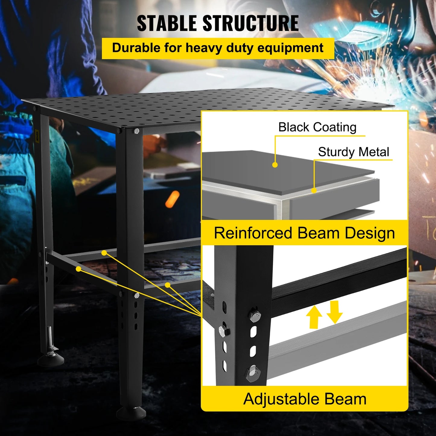 Workbench Adjustable Height Supporting Chainsaw