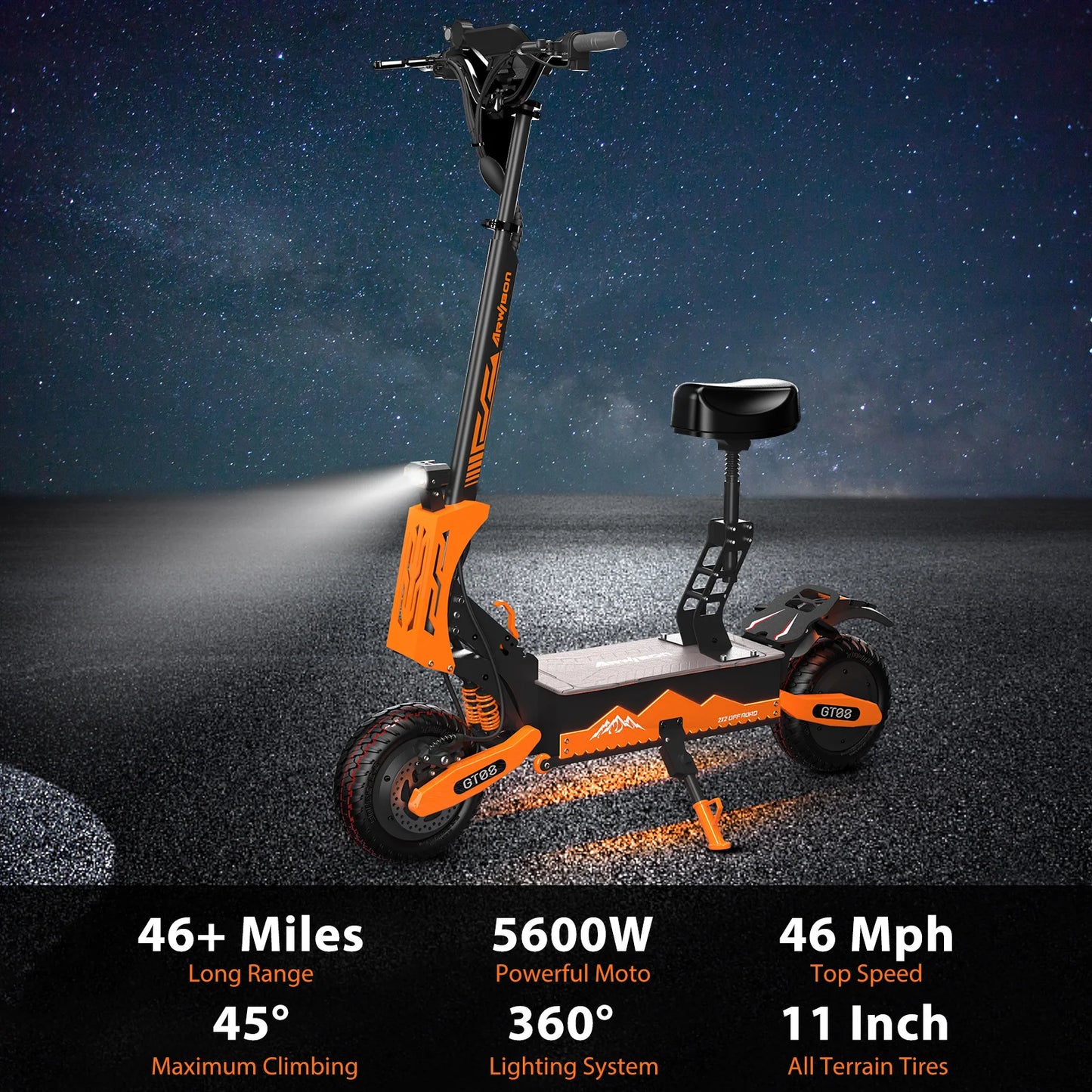 Electric Scooter For Adults With Adjustable Seat 50MPH