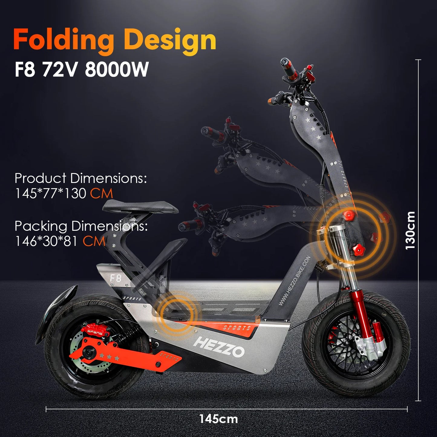Electric Scooter 16 Inch Foldable Long Range Off Road