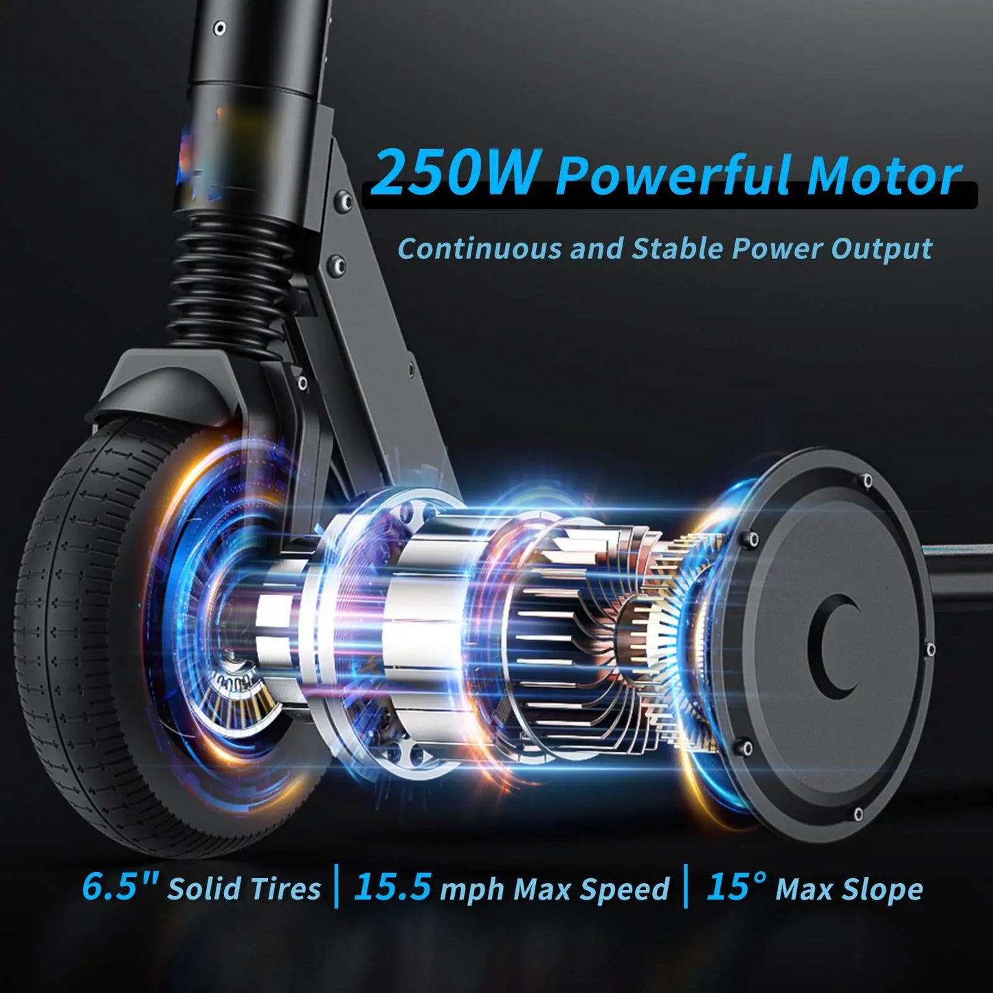 Electric Scooter for Adults, 6.5 Inch Solid Tire