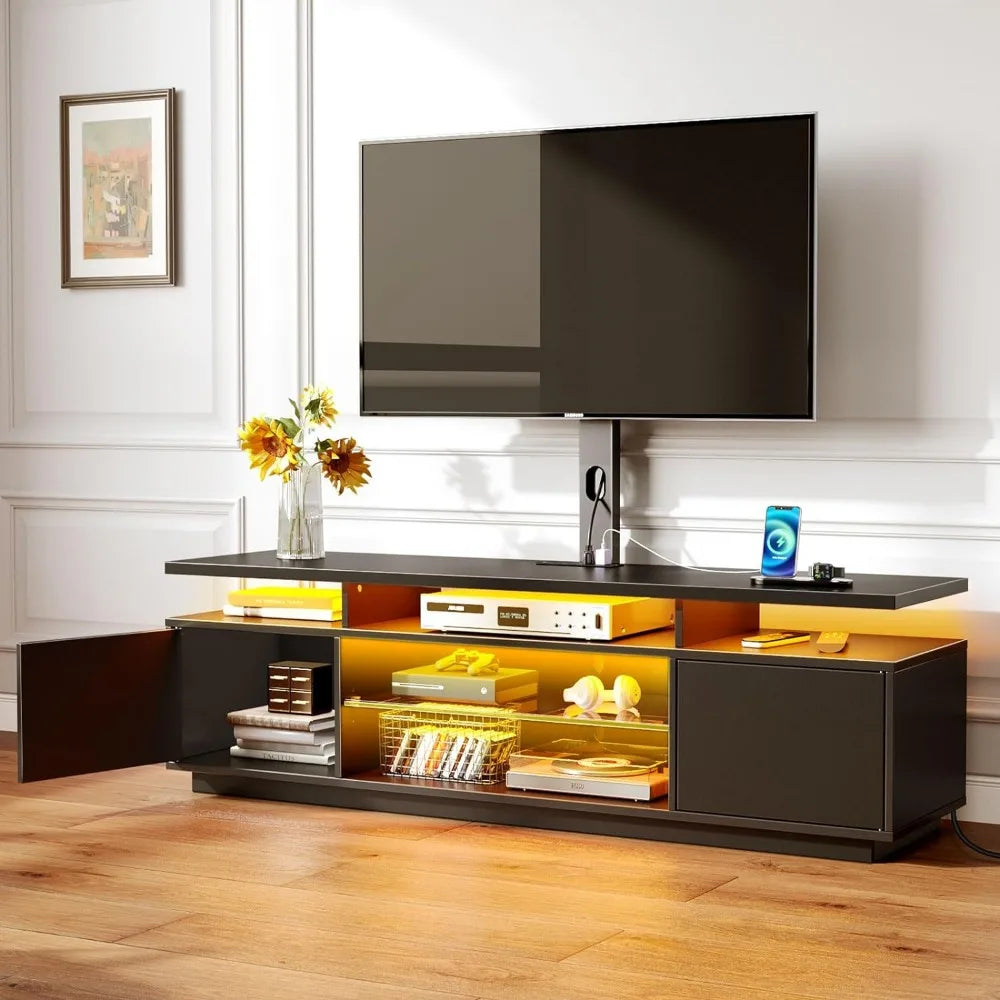 TV Stand with Mount and Power Outlet Swivel