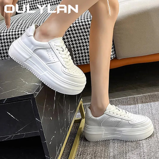 Women's White Casual Vulcanize Sneakers