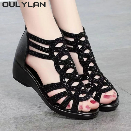 Soft Leather Roman Sandals Women