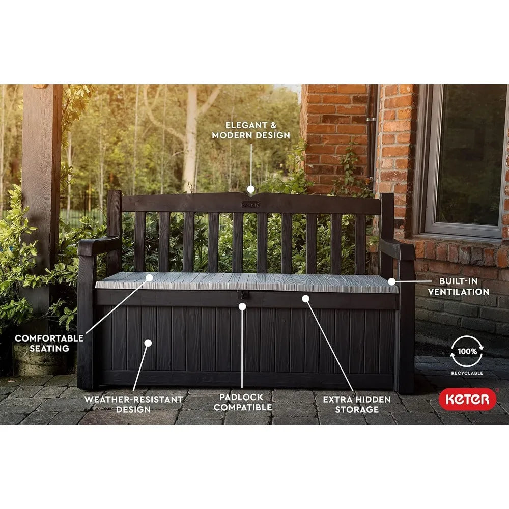 Storage Bench Deck Box for Patio Furniture