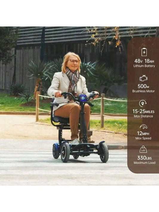 Foldable Four Wheel Electric Scooter,for Elderly All Terrain