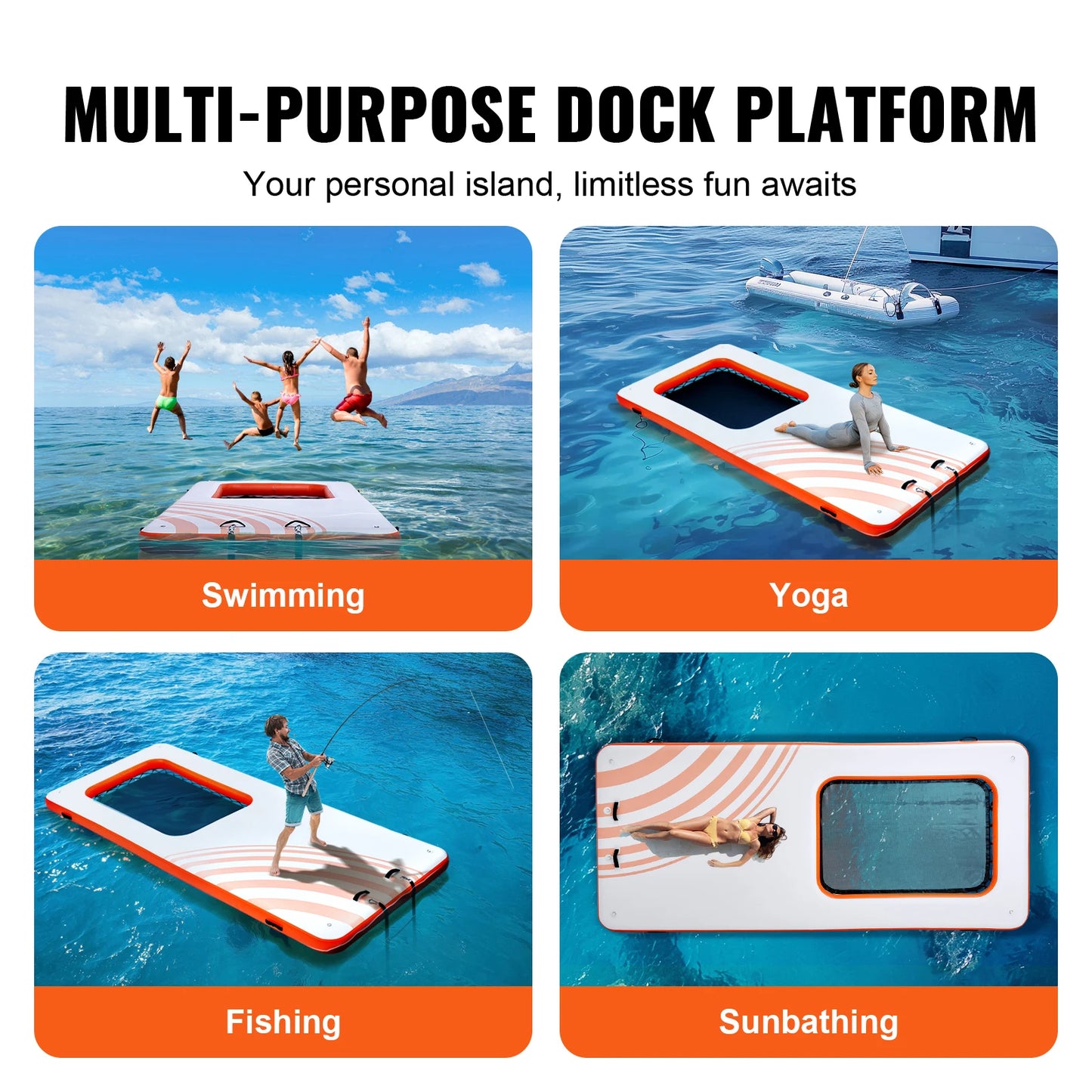 Inflatable Floating Dock  Inflatable Dock Platform Non-Slip