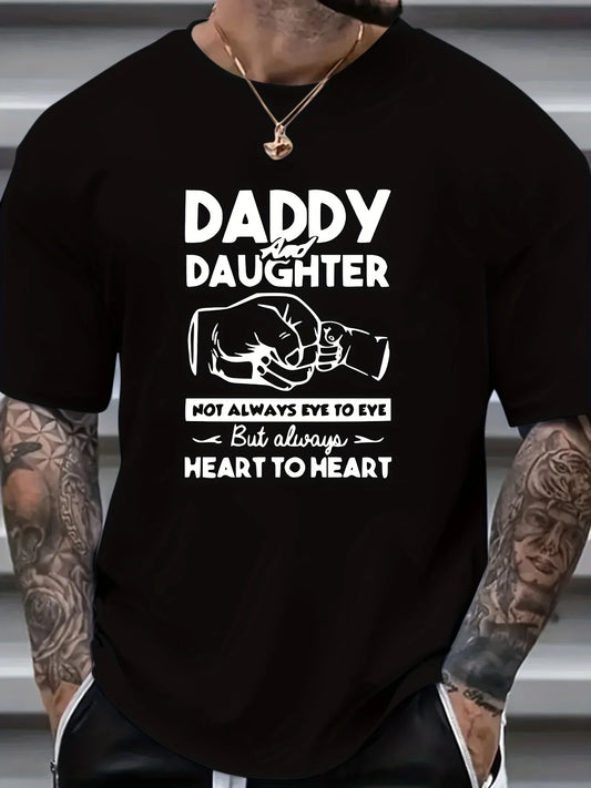 Plus-size Men'S "Dad and Daughter" Print T-shirt